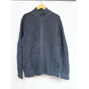 LL Bean Men's Organic Cotton Waffle Full Zip Sweater XLT